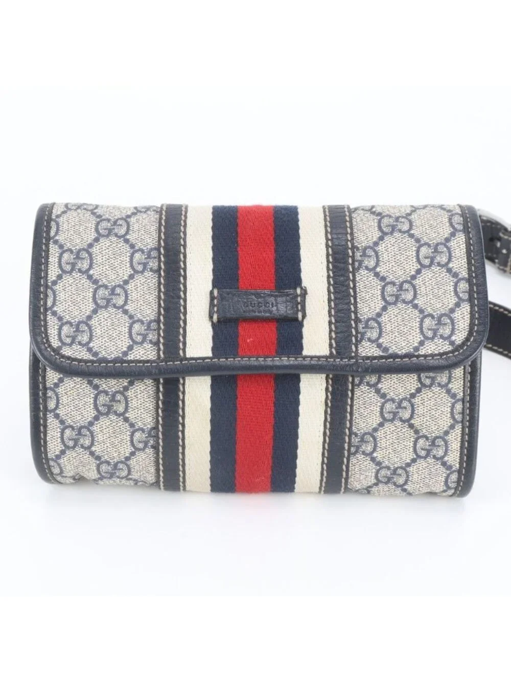 Gucci GG Supreme Sherry Line Leather 2-Way Belt Bag Crossbody Waist Pouch